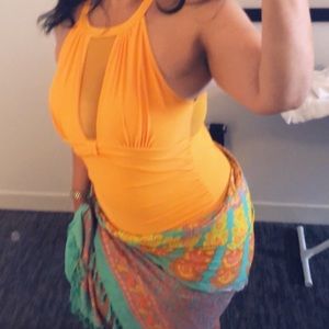 Tangerine one piece bathing suit🍊